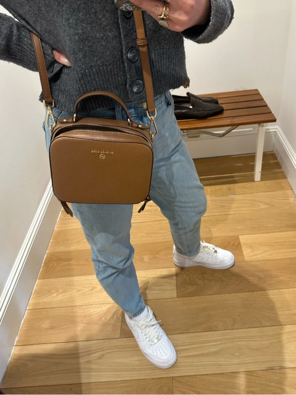 Michael Kors Brown Leather Top-Handle Crossbody Bag - Picture 7 of 7